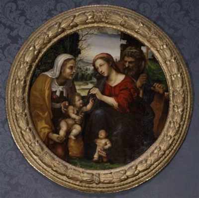 The Holy Family with Saint Elizabeth - An Intimate Glimpse into Renaissance Spirituality and Unforgettable Detail!